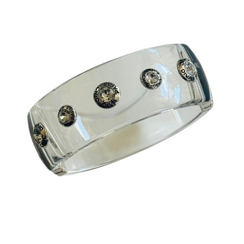 Brighton Wide Bracelet on the rocks Chic Paris Diva Clear Acrylic Silver Crystal